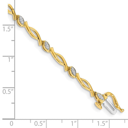14-Karat-Gelbgold-Armband mit natürlichen Diamanten