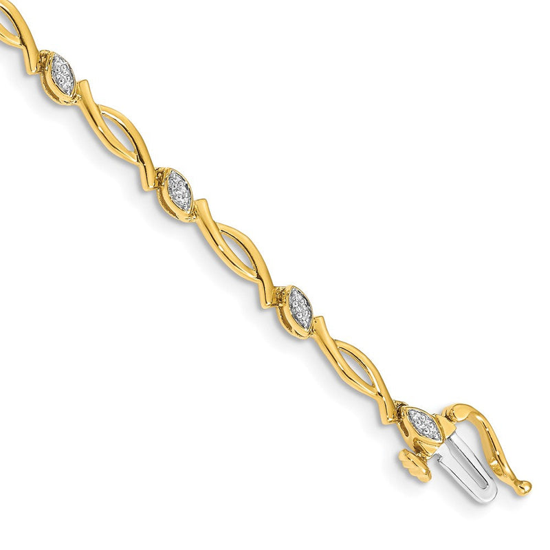 14-Karat-Gelbgold-Armband mit natürlichen Diamanten