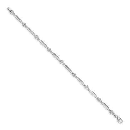14K Gelbgold Armband mit natürlichen Diamanten in Herz-Design
