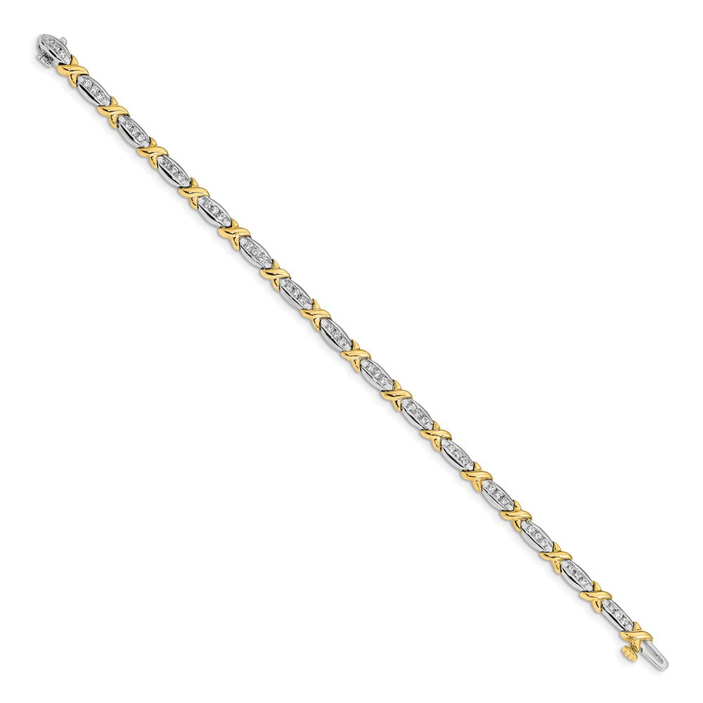 14K Bicolor 1 Ct. Im Labor Gezüchtet Diamant Vs/si+ G+ 6.5 Zoll Tennis Armband