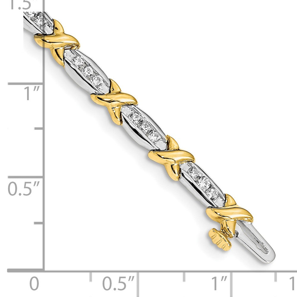 14K Bicolor 1 Ct. Im Labor Gezüchtet Diamant Vs/si+ G+ 6.5 Zoll Tennis Armband