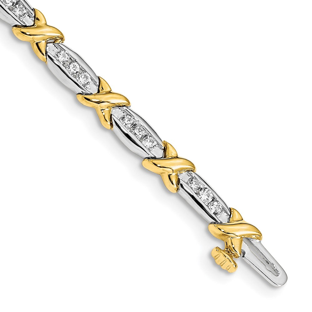 14K Bicolor 1 Ct. Im Labor Gezüchtet Diamant Vs/si+ G+ 6.5 Zoll Tennis Armband