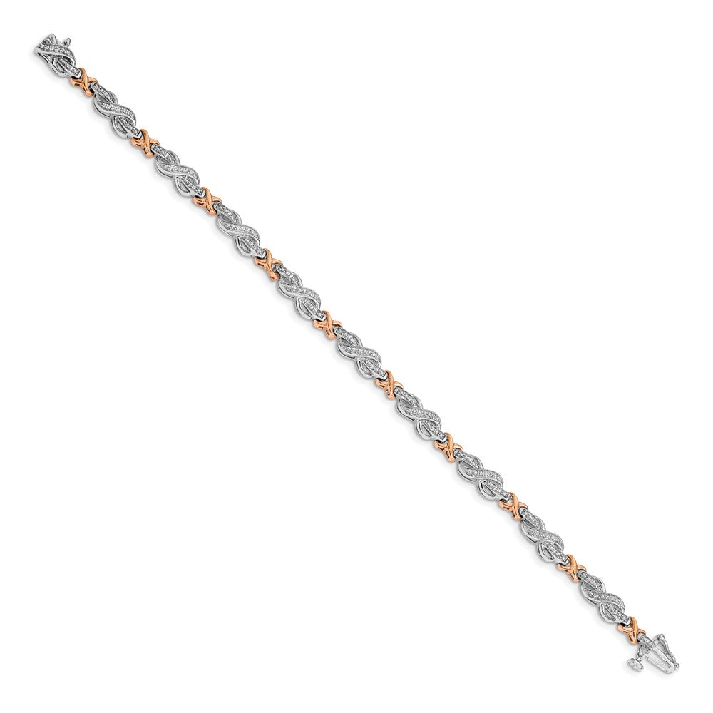 14K Bicolor Gliederarmband Unendlichkeits-Symbol mit natürlichen Diamanten