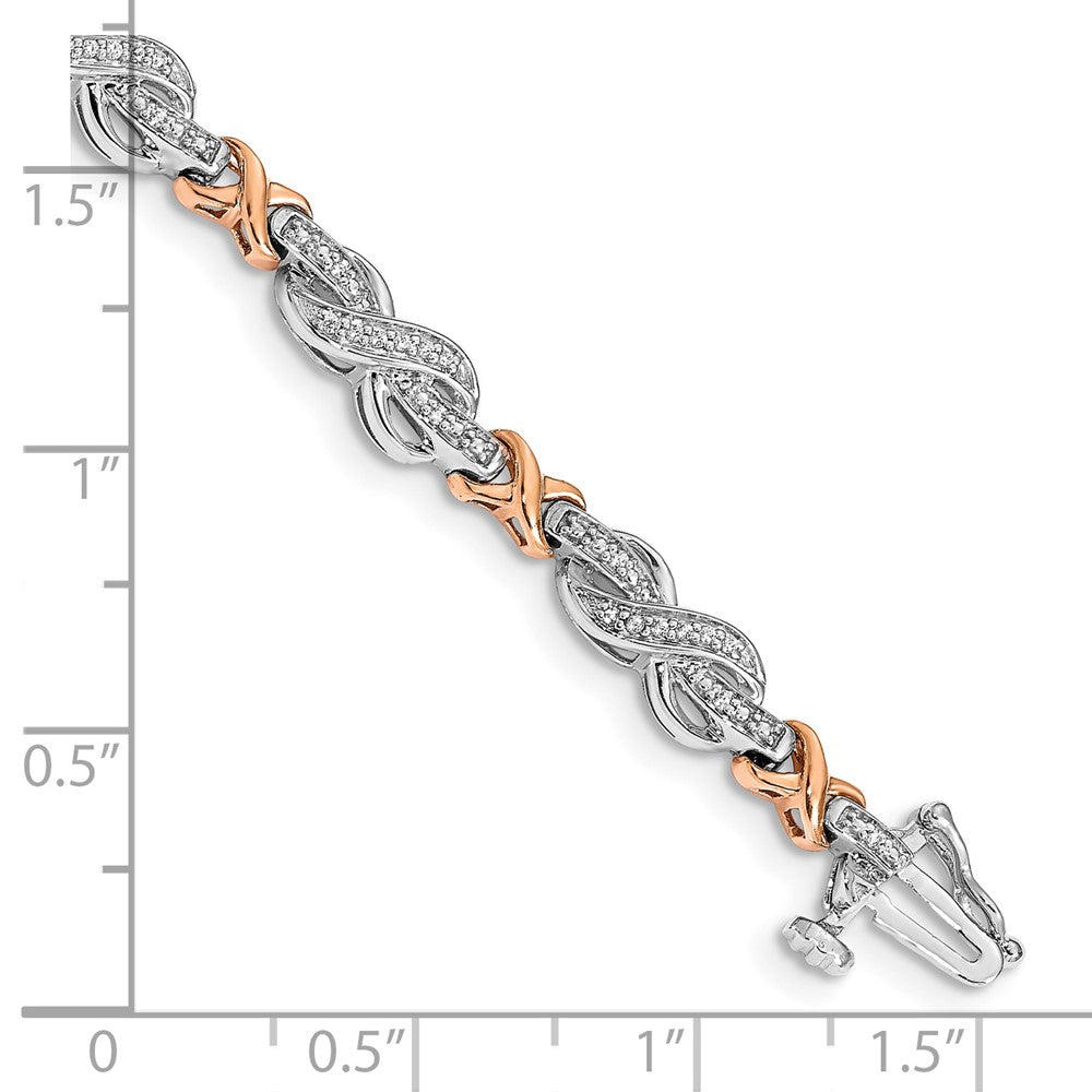 14K Bicolor Gliederarmband Unendlichkeits-Symbol mit natürlichen Diamanten
