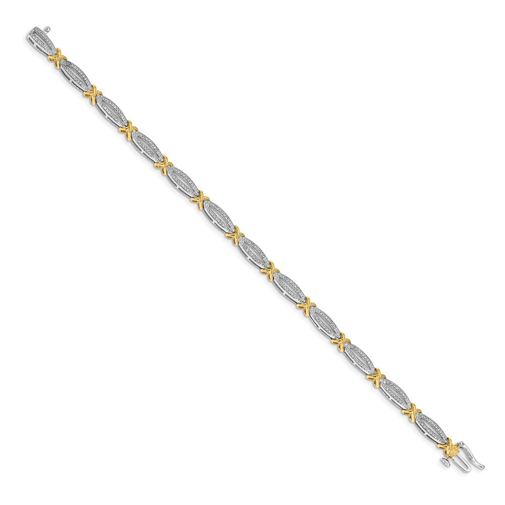 14K Bicolor Gold Armband mit natürlichen Diamanten