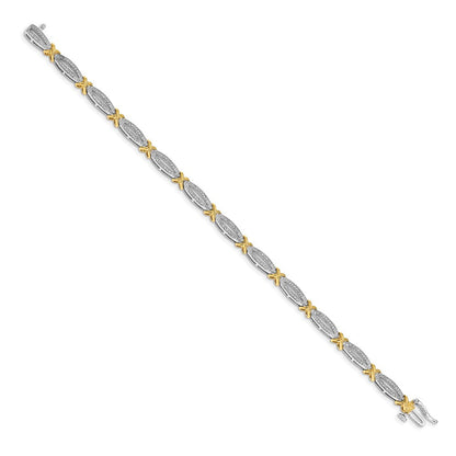 14K Bicolor Gold Armband mit natürlichen Diamanten