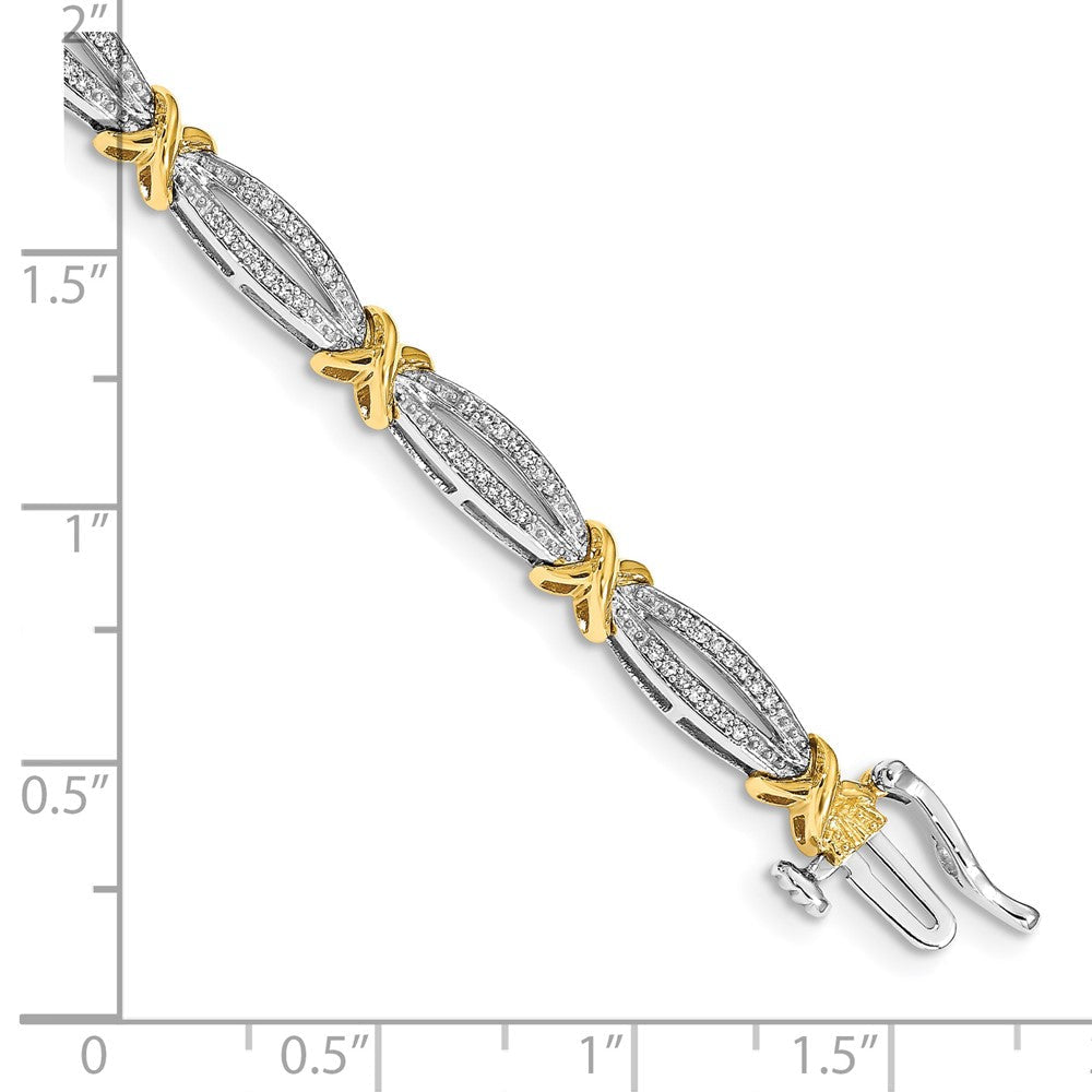 14K Bicolor Gold Armband mit natürlichen Diamanten
