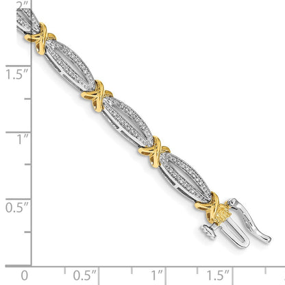 14K Bicolor Gold Armband mit natürlichen Diamanten