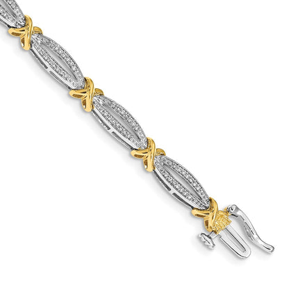 14K Bicolor Gold Armband mit natürlichen Diamanten
