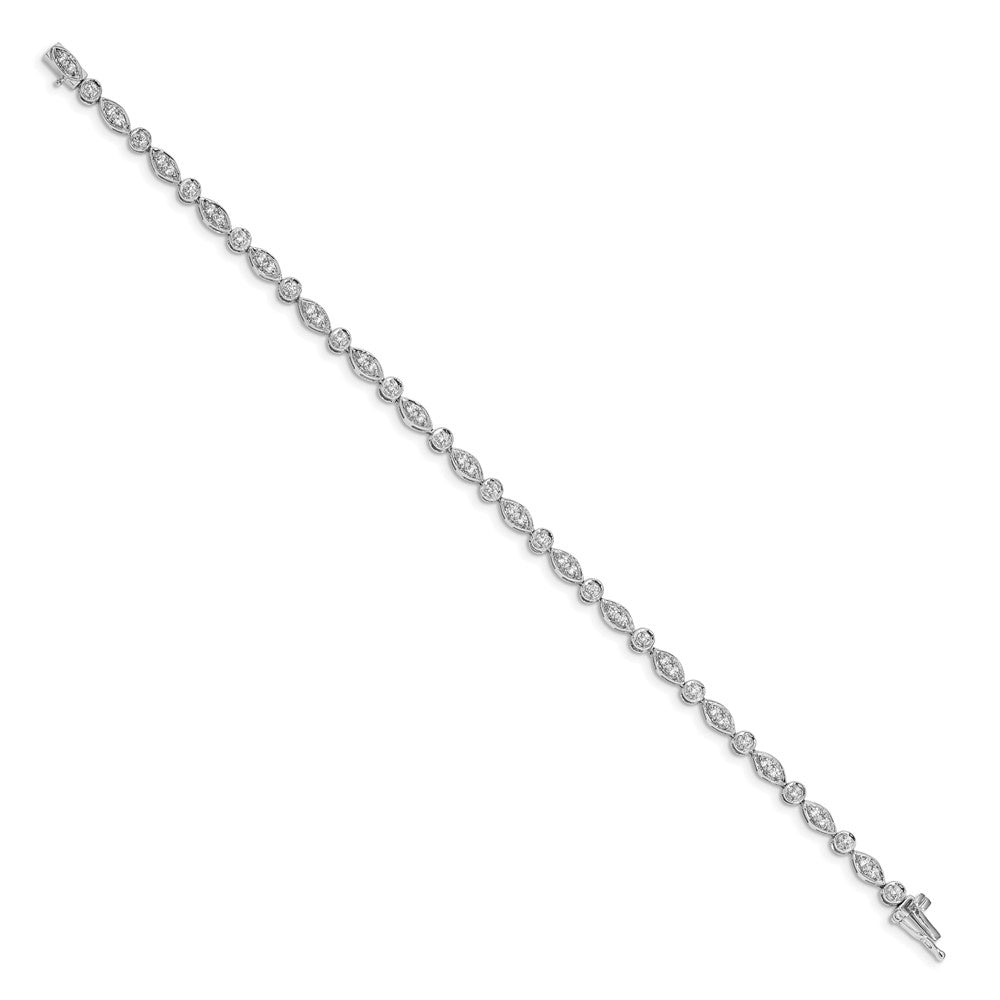 14K Weißgold 3/4 Ct. Im Labor Gezüchtet Diamant Vs/si+ G+ 7 Zoll Fantasie Armband