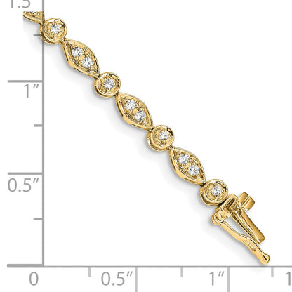 14K Gelbgold Armband mit natürlichen Diamanten