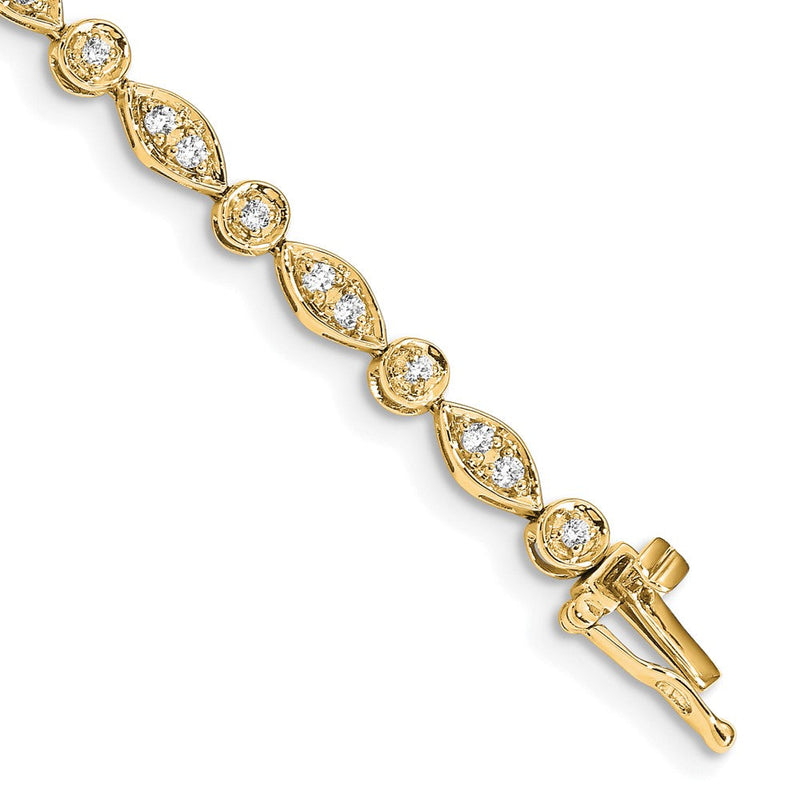 14K Gelbgold Armband mit natürlichen Diamanten
