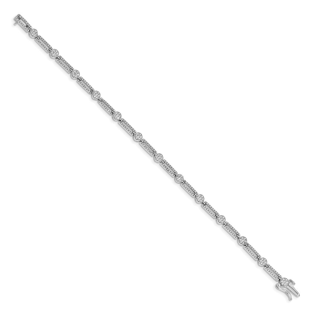 14K Gelbgold Armband mit runden natürlichen Diamanten, 5 mm breit
