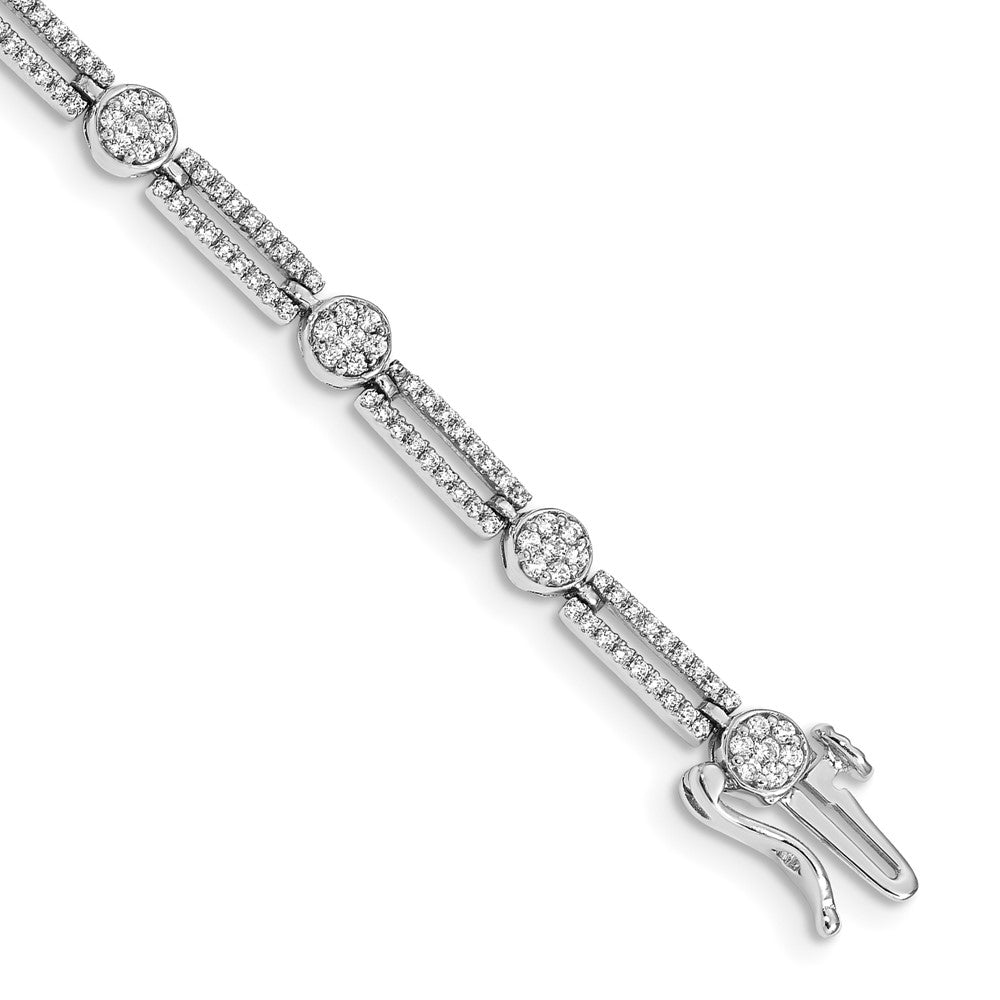 14K Gelbgold Armband mit runden natürlichen Diamanten, 5 mm breit