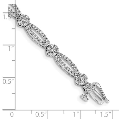 14K Gelbgold Blumen-Armband mit natürlichen Diamanten