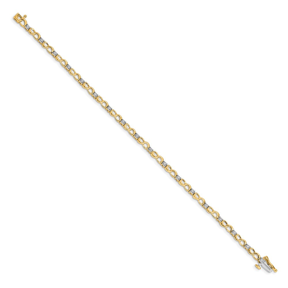 10K Gelbgold Diamant Figure 8 Glieder Armband
