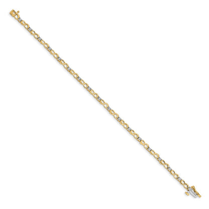 10K Gelbgold Diamant Figure 8 Glieder Armband