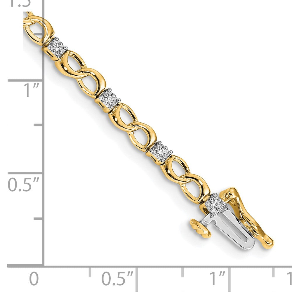 10K Gelbgold Diamant Figure 8 Glieder Armband