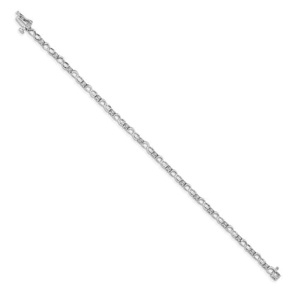 14K Gelbgold Armband mit natürlichen Diamanten und Achter-Kettenglied-Design