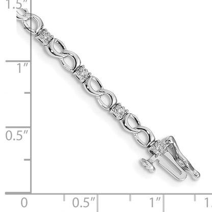 14K Gelbgold Armband mit natürlichen Diamanten und Achter-Kettenglied-Design