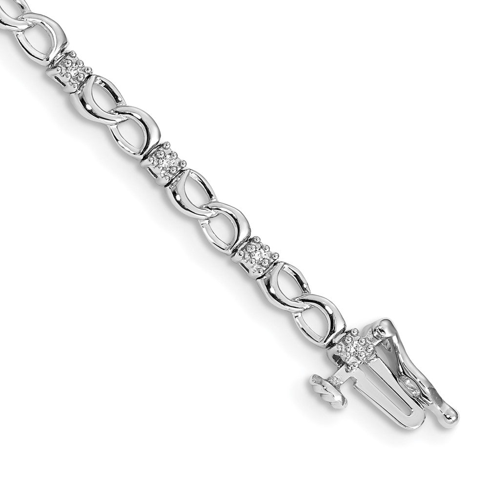 14K Gelbgold Armband mit natürlichen Diamanten und Achter-Kettenglied-Design