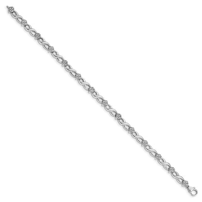 14K Weißgold 1 Ct. Im Labor Gezüchtet Diamant Vs/si+ G+ 7 Zoll Blume Unendlichkeit Armband