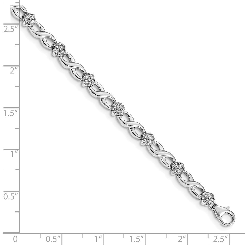 14K Weißgold 1 Ct. Im Labor Gezüchtet Diamant Vs/si+ G+ 7 Zoll Blume Unendlichkeit Armband