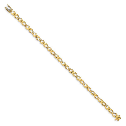 14 Karat Gelbgold Armband mit natürlichen Diamanten im Infinity-Design
