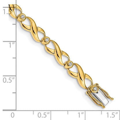 14 Karat Gelbgold Armband mit natürlichen Diamanten im Infinity-Design