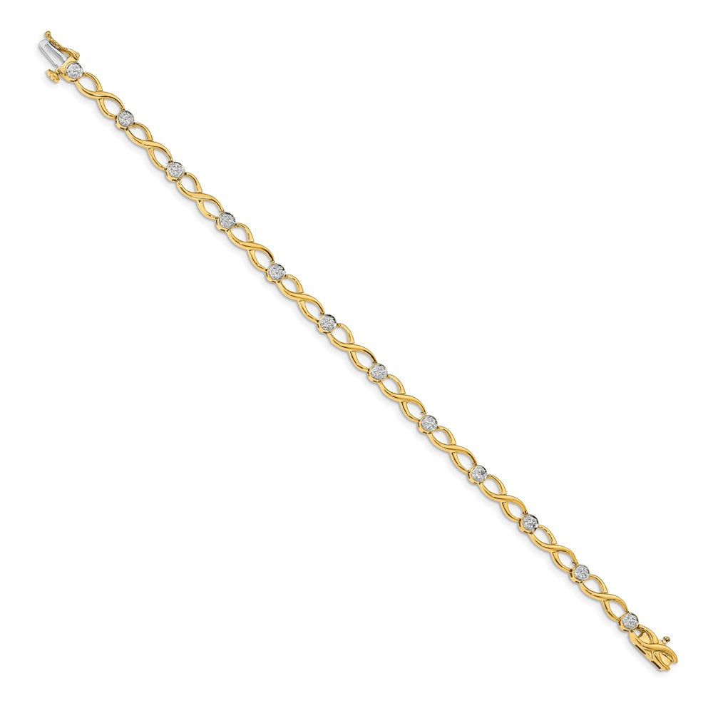 10K Gelbgold Diamant Unendlichkeit Armband