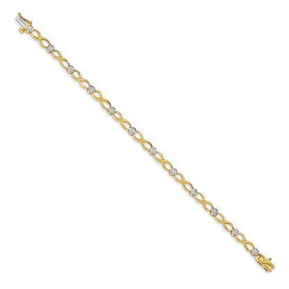 10K Gelbgold Diamant Unendlichkeit Armband