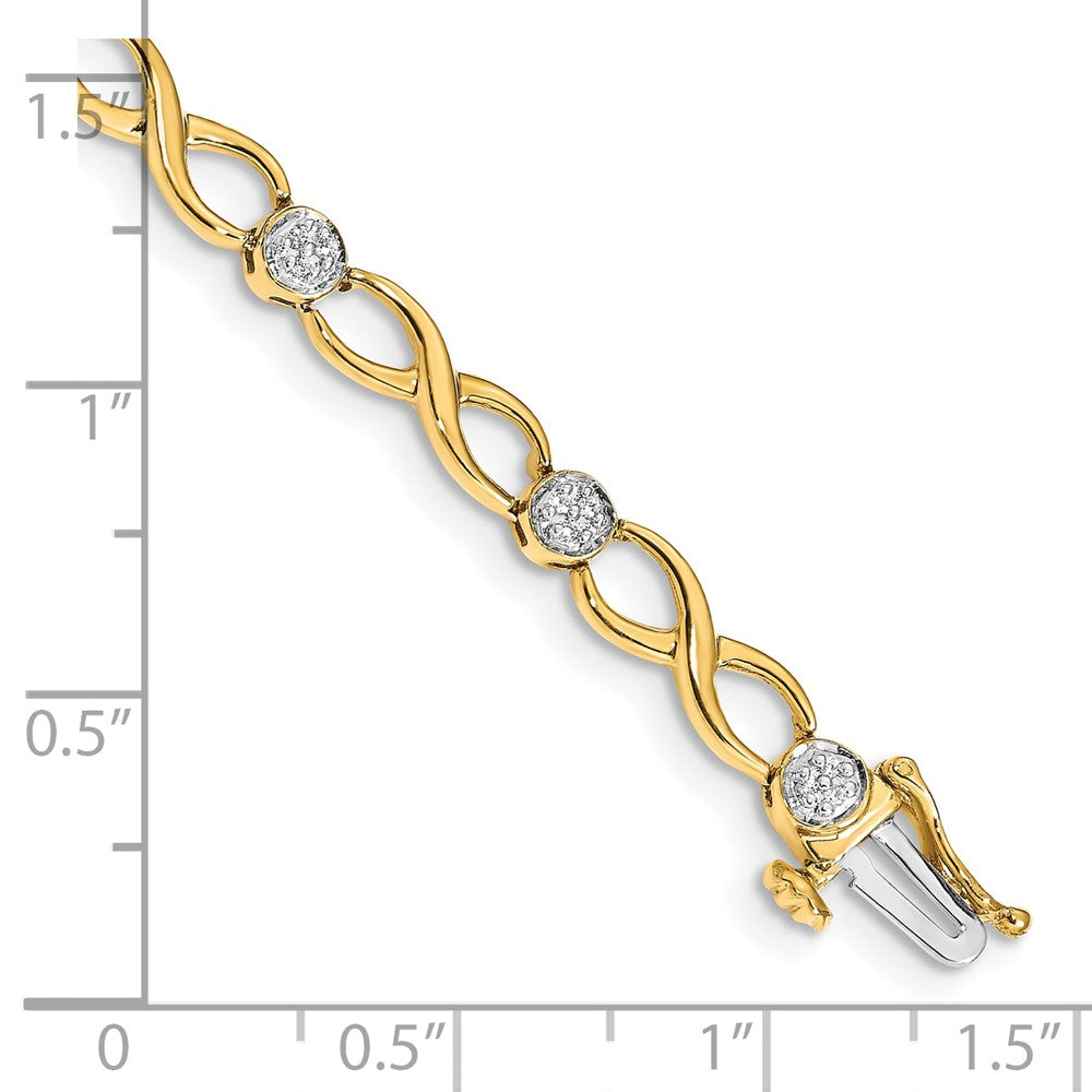 10K Gelbgold Diamant Unendlichkeit Armband