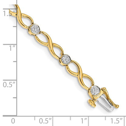 10K Gelbgold Diamant Unendlichkeit Armband