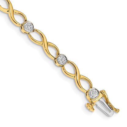 10K Gelbgold Diamant Unendlichkeit Armband