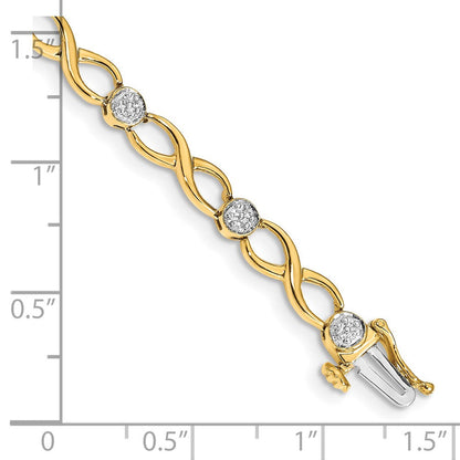 14K Gelbgold Infinity-Armband mit natürlichen Diamanten
