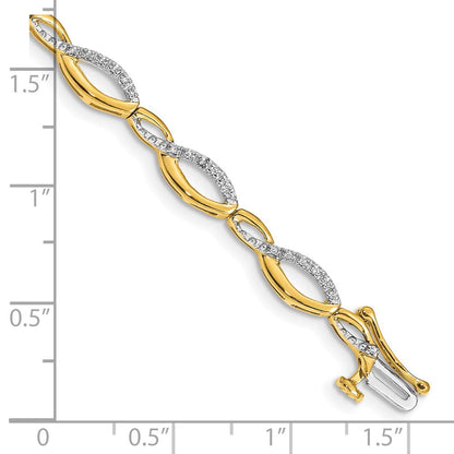 14 Karat Gelbgold Armband mit natürlichen Diamanten