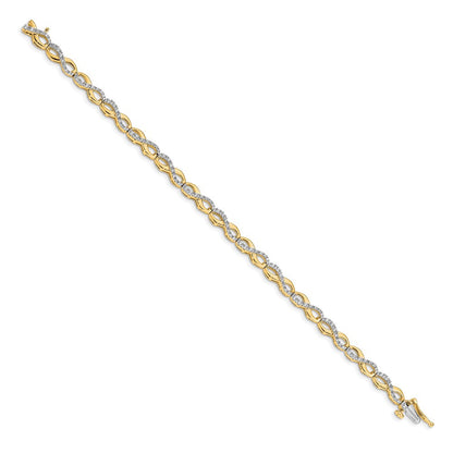 14K Gelbgold Infinity-Armband mit natürlichen Diamanten