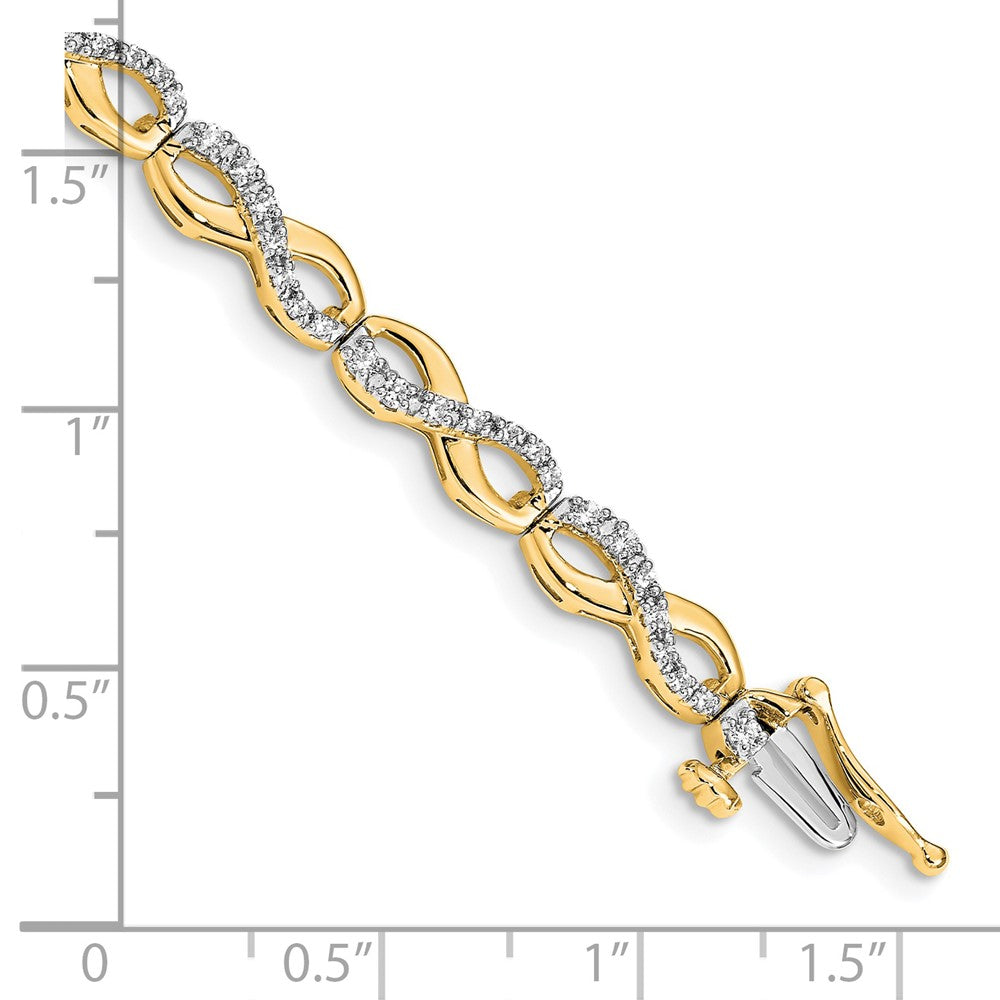 14K Gelbgold Infinity-Armband mit natürlichen Diamanten