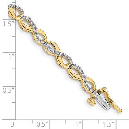 14K Gelbgold Infinity-Armband mit natürlichen Diamanten