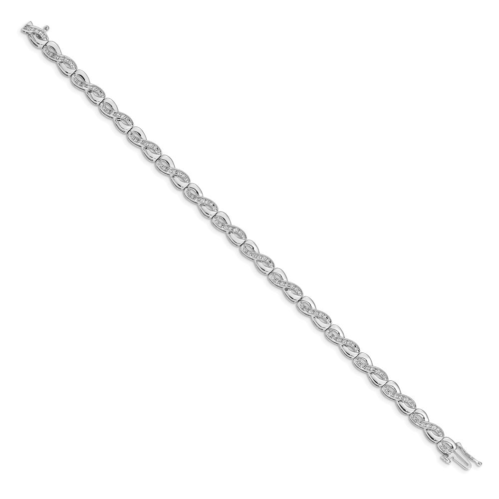 14K Weißgold Infinity-Armband mit natürlichen Diamanten
