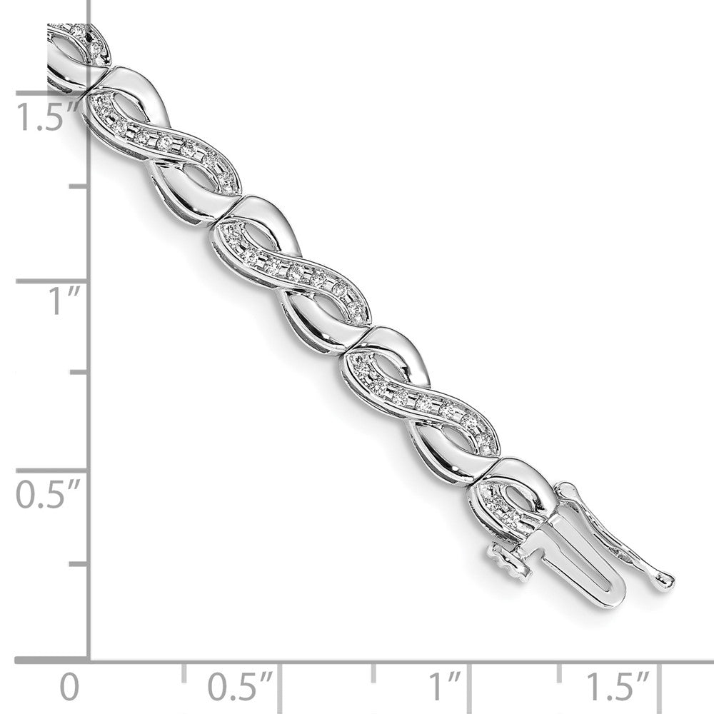 14K Weißgold Infinity-Armband mit natürlichen Diamanten