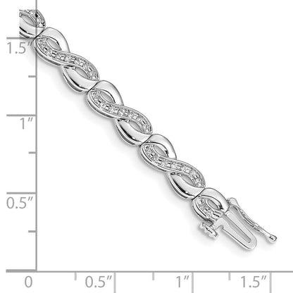 14K Weißgold Infinity-Armband mit natürlichen Diamanten
