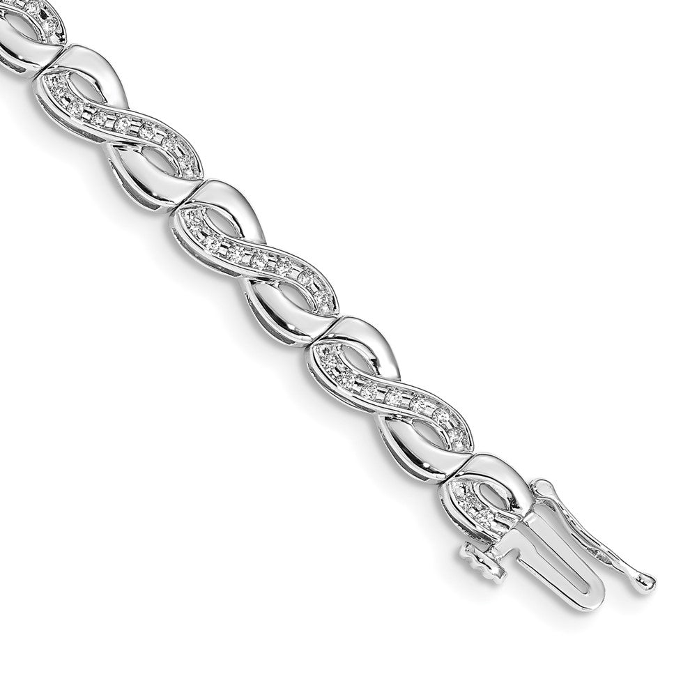 14K Weißgold Infinity-Armband mit natürlichen Diamanten