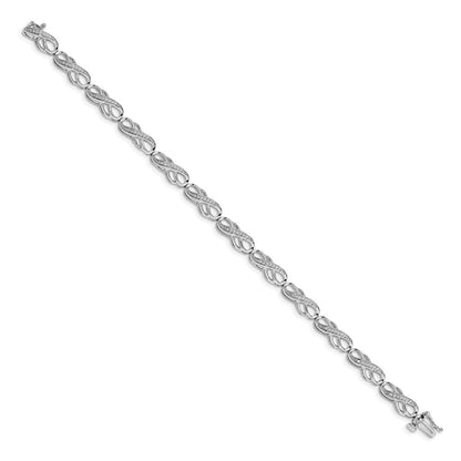 14K Gelbgold Armband mit Unendlichkeitssymbol-Gliedern und natürlichen Diamanten