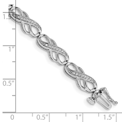 14K Gelbgold Armband mit Unendlichkeitssymbol-Gliedern und natürlichen Diamanten