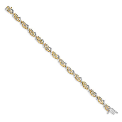 14K Gold Armband mit natürlichen Diamanten im Baguette-Schliff