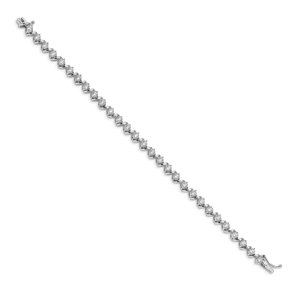14K Weißgold 2 Ct. Im Labor Gezüchtet Diamant Vs/si+ G+ 7.25 Zoll Fantasie Tennis Armband