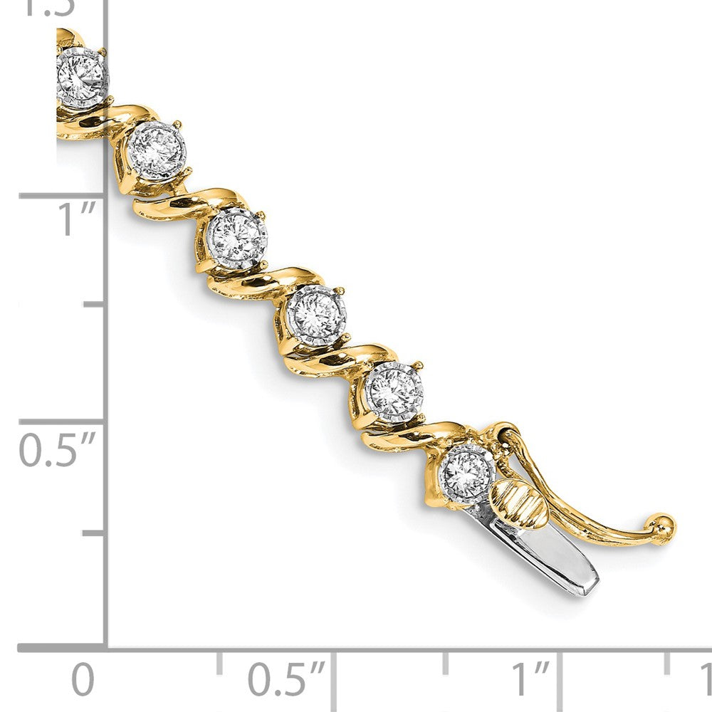 14K Gelbgold 2 Ct. Im Labor Gezüchtet Diamant Vs/si+ G+ 7.25 Zoll Fantasie Tennis Armband