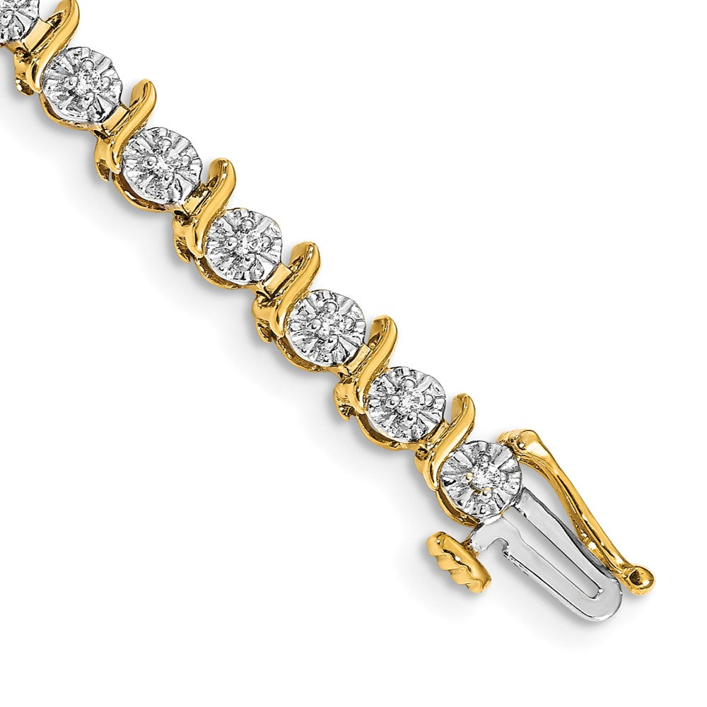 14K Gelbgold Armband mit natürlichen Diamanten