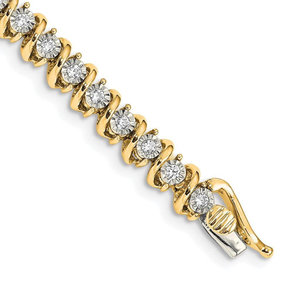 14K Gelbgold Armband mit natürlichen Diamanten